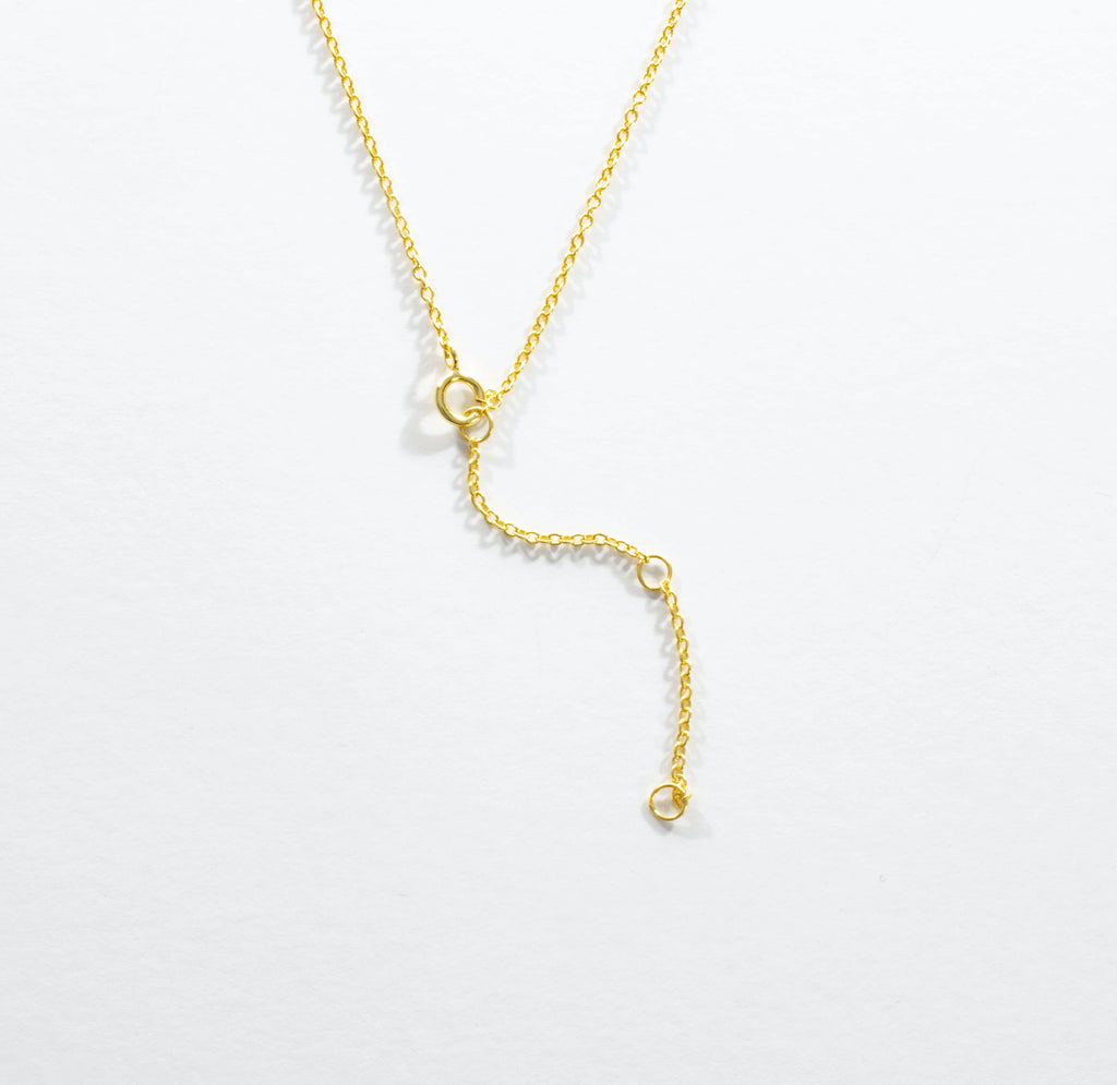 Rhombus CZ Lariat Necklace - Gold