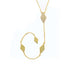 Rhombus CZ Lariat Necklace - Gold