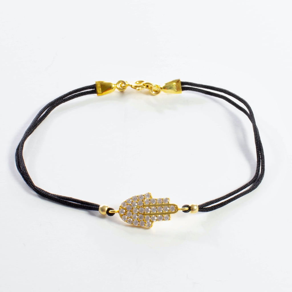 String CZ Hamsa Bracelet
