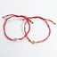 Red String CZ Disc Bracelet - Gold or Silver