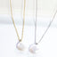 Single Pearl Pendant With CZ Necklace - Gold or Silver