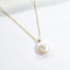 Single Pearl Pendant With CZ Necklace - Gold or Silver