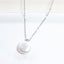 Single Pearl Pendant With CZ Necklace - Gold or Silver