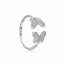 CZ Adjustable Double Butterfly Ring - Gold or Silver