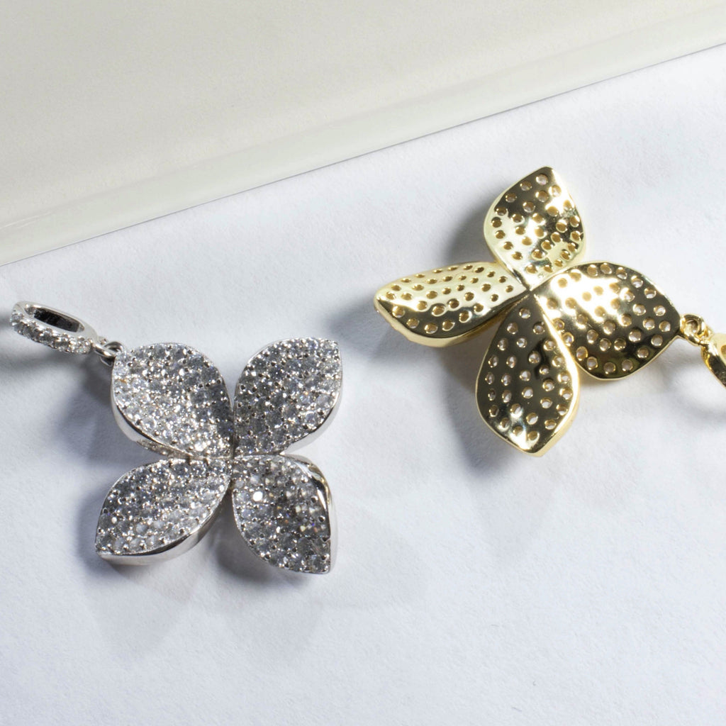 CZ Flower Charm Pendant