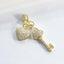 CZ Pave Key & Heart Charm
