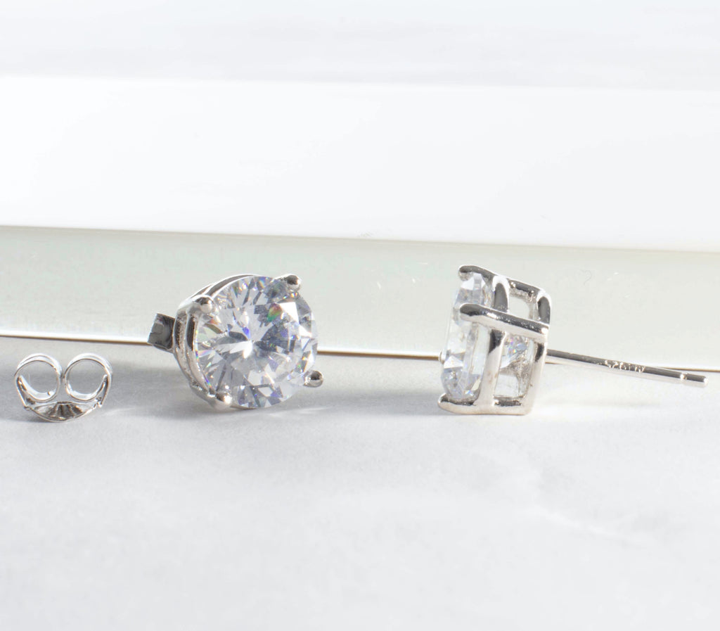CZ Studs 3mm - Gold or Silver-Earrings-Balara Jewelry