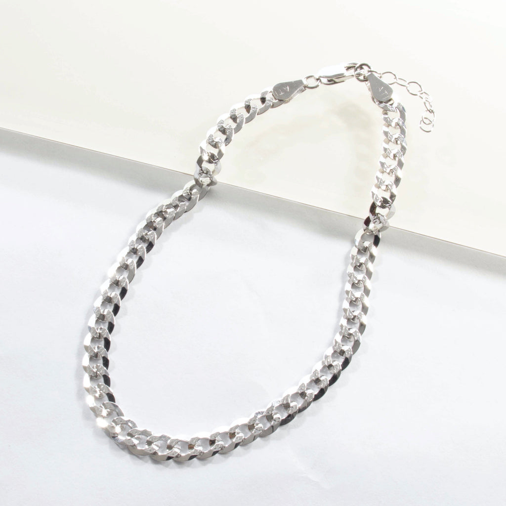 Flat Curb Adjustable Link Anklet - Gold or Silver