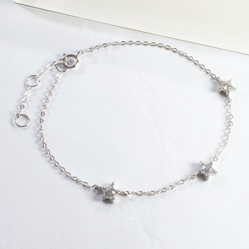 Stars CZ Bracelet - Gold or Silver - Girls & Teens