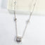 Cubic Zirconia Halo Pendant Necklace - Silver