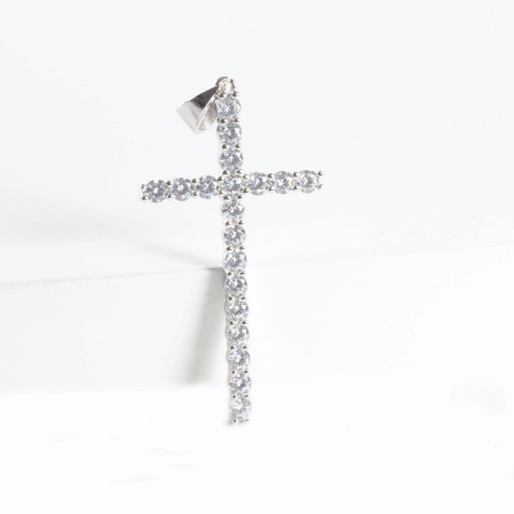 CZ Cross Charm Pendant (Small)
