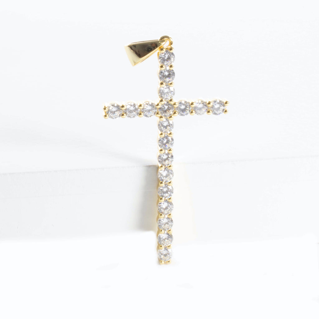 CZ Cross Charm Pendant (Small)