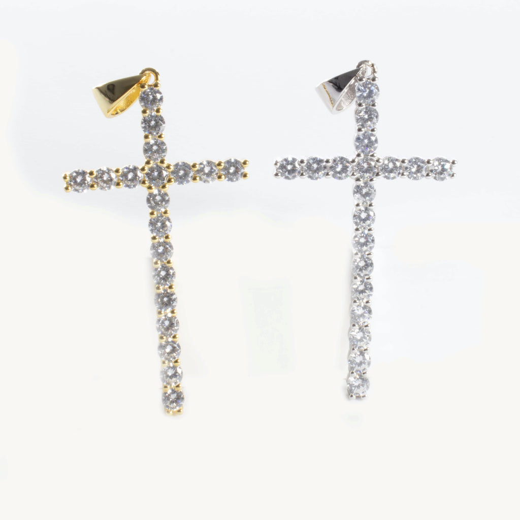 CZ Cross Charm Pendant (Small)