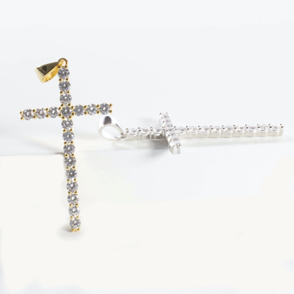 CZ Cross Charm Pendant (Small)