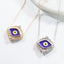 Enamel and CZ Evil Eye Necklace - Gold or Silver