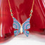 CZ Multicolor Butterfly Pendant Necklace