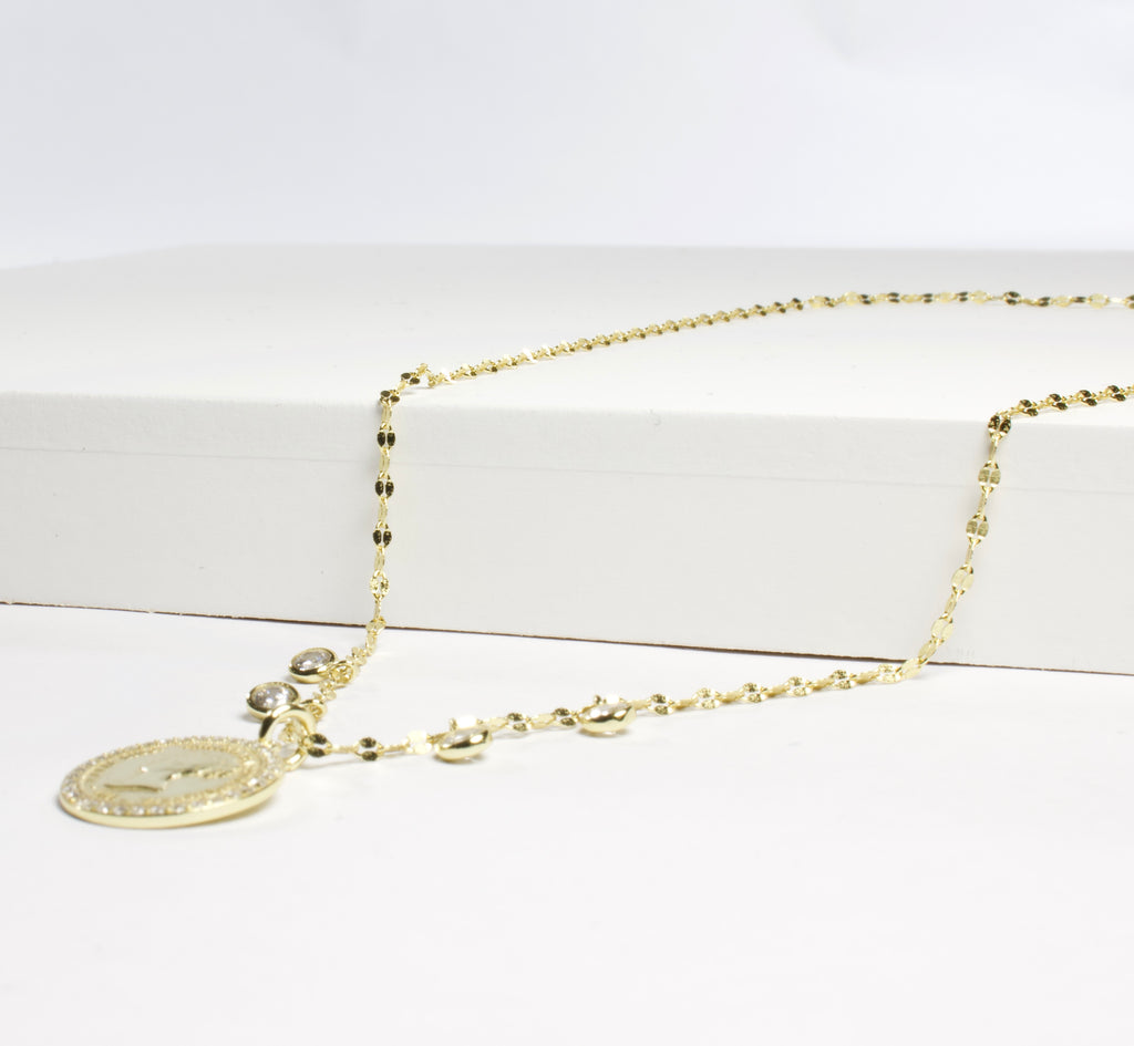 Lady Coin Pendant Necklace-Necklaces-Balara Jewelry
