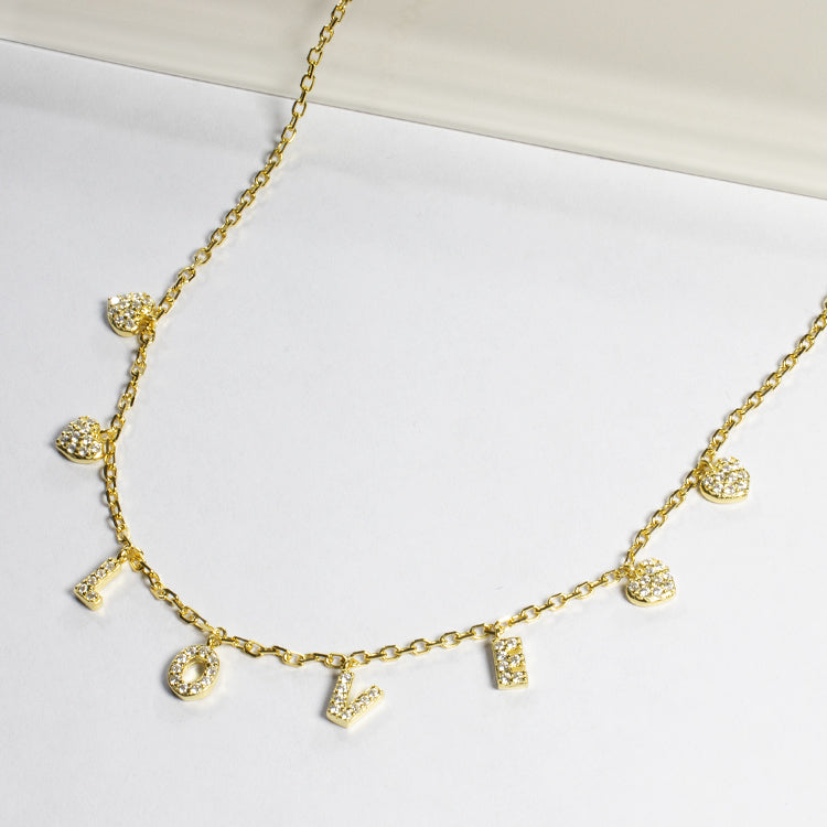 Love CZ Drop Choker-Necklaces-Balara Jewelry