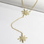 Double Starburst CZ Lariat Necklace-Necklaces-Balara Jewelry