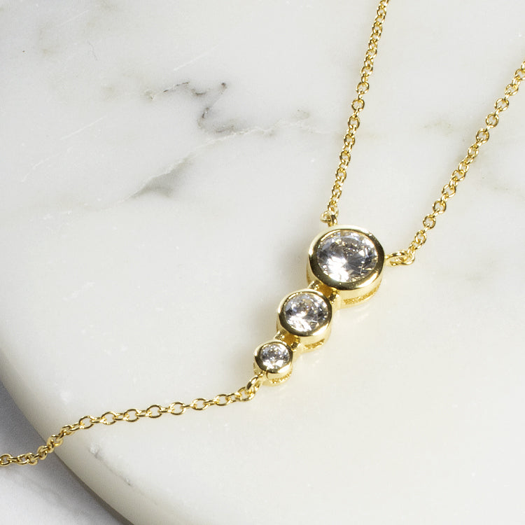 Star CZ Lariat Necklace-Necklaces-Balara Jewelry