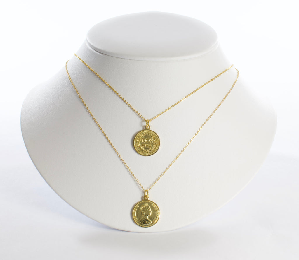 Queen Elizabeth's Coin Pendant Necklace-Necklaces-Balara Jewelry