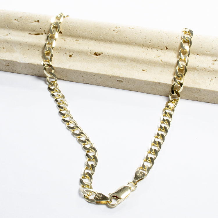 150 Flat Curb Chain Necklace-Necklaces-Balara Jewelry