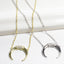 CZ Horn Necklace - Gold or Silver-Necklaces-Balara Jewelry