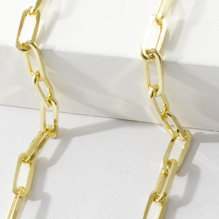Open Link Chain Necklace 24"-Necklaces-Balara Jewelry