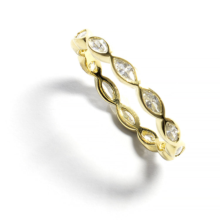 CZ Eternity Gold Band-Rings-Balara Jewelry