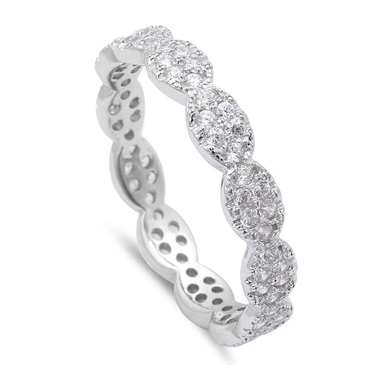 Micro Pave CZ Eternity Style Band - Gold or Silver-Rings-Balara Jewelry