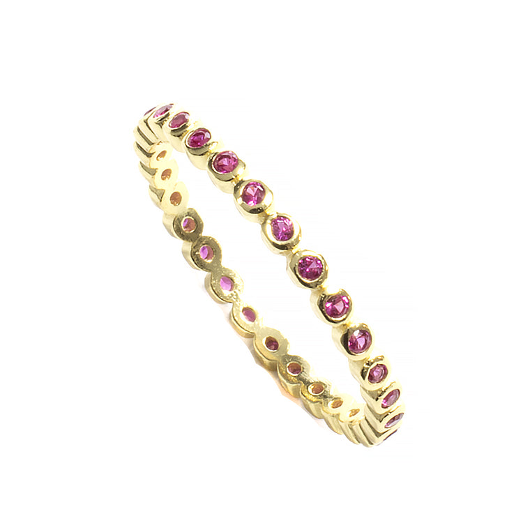 Full Eternity Colored CZ Band Ring - Gold-Rings-Balara Jewelry