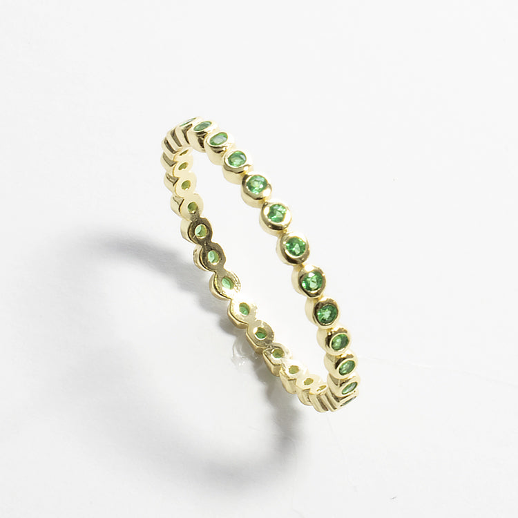 Full Eternity Colored CZ Band Ring - Gold-Rings-Balara Jewelry