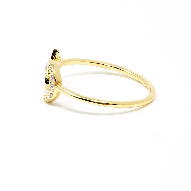 Moon and Star Ring - Gold or Silver-Rings-Balara Jewelry
