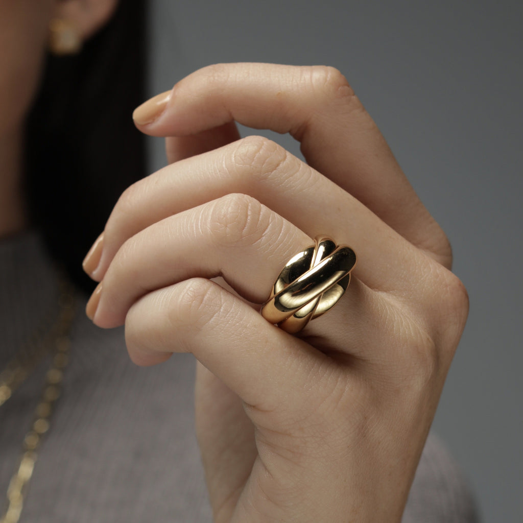 Sterling Silver Swirl Ring - Gold or Silver-Rings-Balara Jewelry