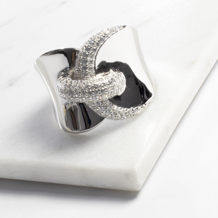 CZ Bypass Band Ring-Rings-Balara Jewelry