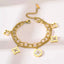 MOP Four Leaf Clover Charms Bracelet - Gold and Silver.
