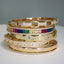 CZ Evil Eye Bangle Bracelet - Gold