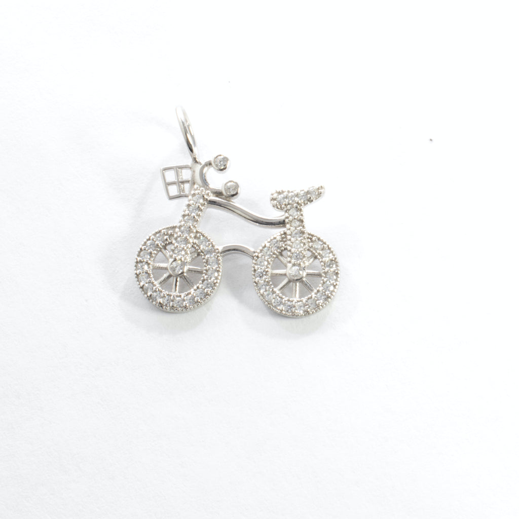 CZ Bicycle Charm - Gold or Silver
