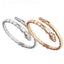 CZ Snake Open Cuff Bracelet - Gold, Rose Gold and Silver