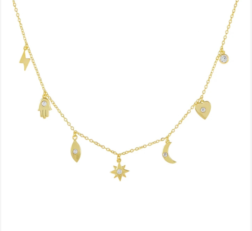 Multi Charms Necklace - Gold