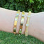 3 mm Stone CZ Bangle Bracelet - Gold