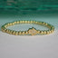 Stretch Beaded CZ Hamsa Bracelet - Gold