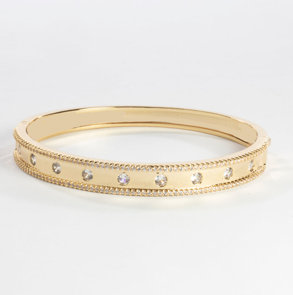 CZ Bangle Bracelet - Gold