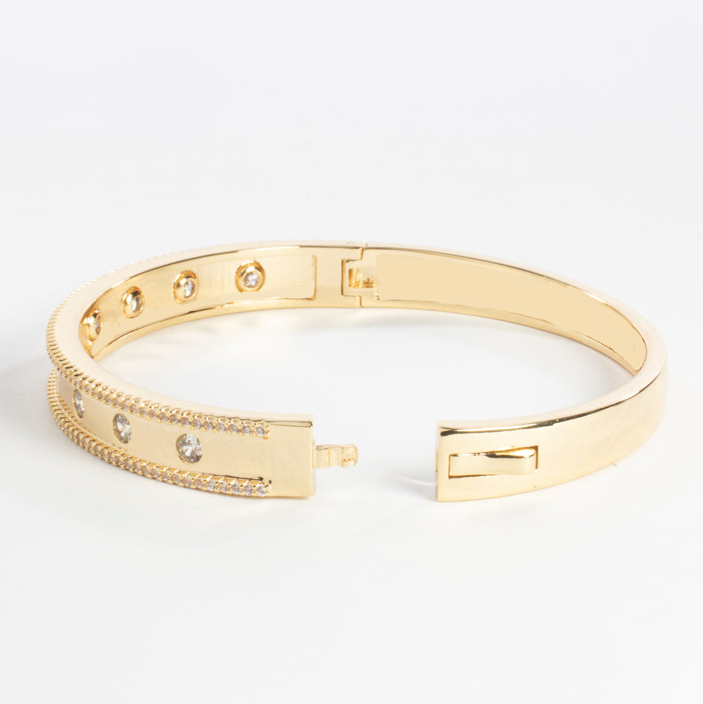 CZ Bangle Bracelet - Gold
