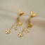 Designer Inspired Clover Dangling Earrings - Gold