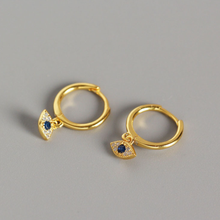 Mini Evil Eye Huggie Hoop Earrings