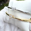 Heart CZ Bangle Bracelet - Silver and Gold