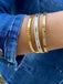 Double Row CZ Band Bangle Bracelet- Gold and Silver