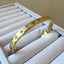 14k Gold Plated Four Leaf Both Sides Printed Bangle Bracelet
