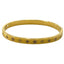 14k Gold Plated Four Leaf Both Sides Printed Bangle Bracelet